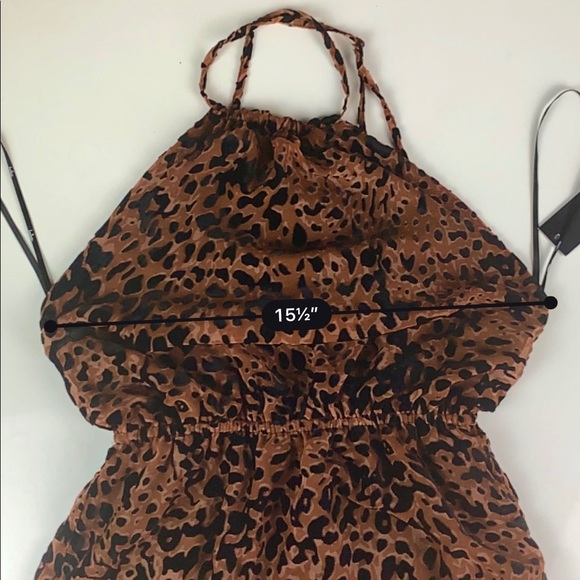 Brown Leopard Burnout Velvet Print Dress - Picture 7 of 7